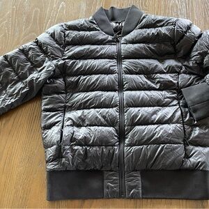 Aritzia Tna Chalet Superlight Black Bomber Puffer Jacket, Medium